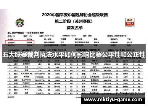 五大联赛裁判执法水平如何影响比赛公平性和公正性